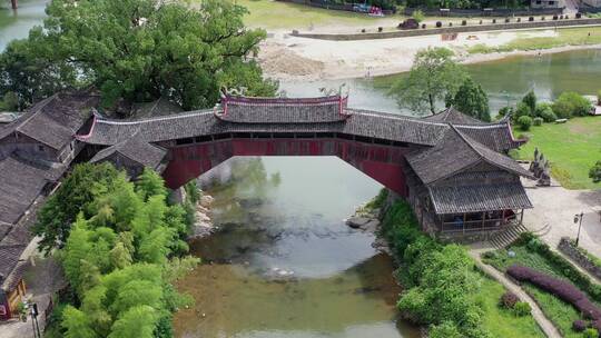 温州泰顺廊桥北涧桥航拍4K视频