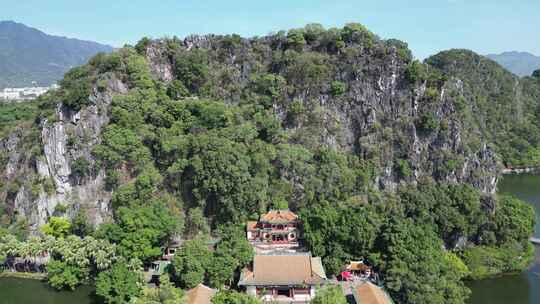 航拍广东肇庆七星岩景区