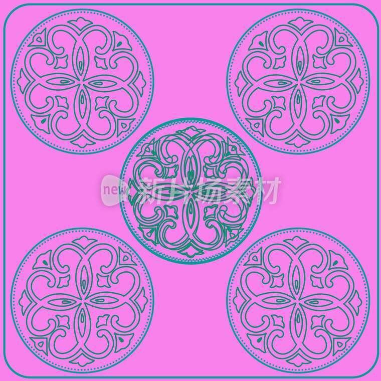 国潮宝相花纹001