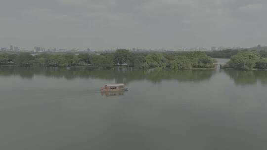 杭州西湖游船航拍视频Dlog