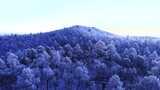 黑龙江五大连池风景区老黑山火山口雪景航拍高清在线视频素材下载