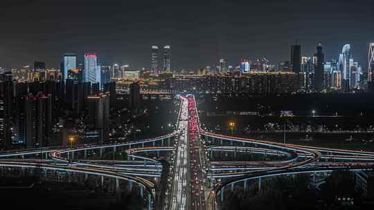 杭州机场公路夜景延时