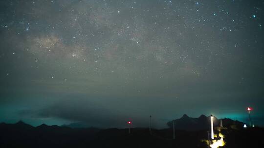 罗定风车山星空银河延时4K