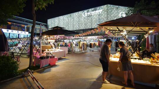 街头路边摊地摊经济市井集市街景夜市