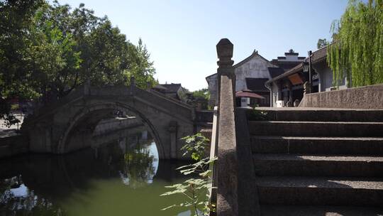 浙江嘉兴柯岩风景区鲁镇风景视频