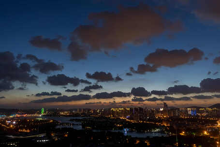 城市夜景延时高楼