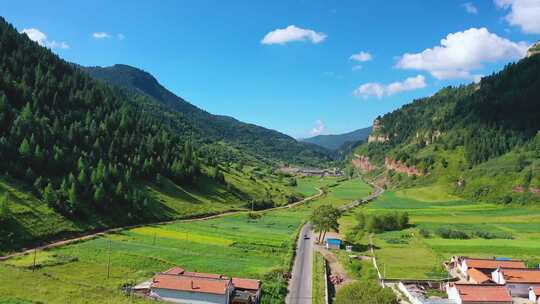 山西芦芽山风景航拍素材