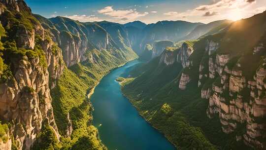 壮丽山河峡谷河流景观