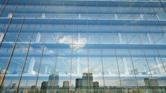 城市商务楼群玻璃幕墙动画素材