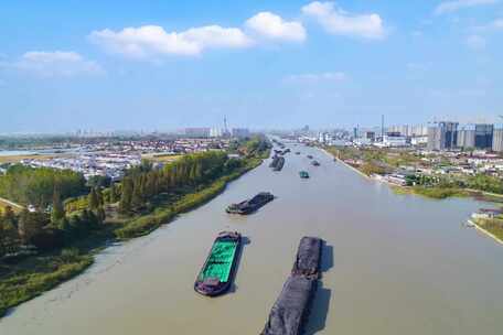 淮安京杭大运河-航拍延时