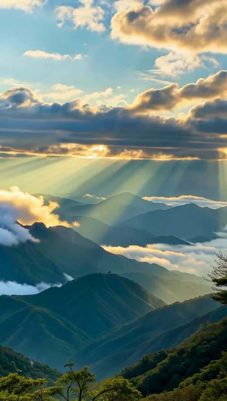 山间云海阳光风景