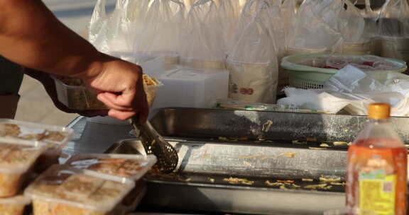 早餐 小吃 面食 食物 街道 行人 视频 素材