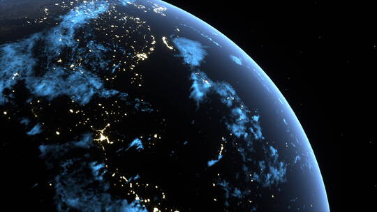 3D渲染抽象宇宙太空星球体地球大陆海洋