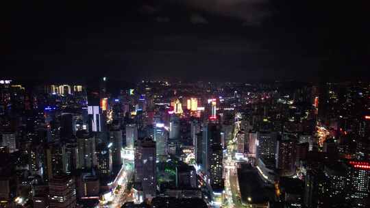 贵州贵阳城市夜景航拍