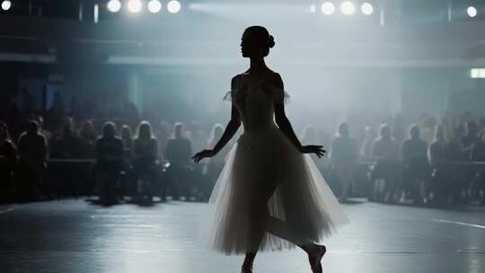 舞台上芭蕾舞舞者的表演