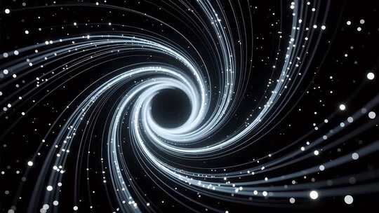 抽象深邃线条粒子流动空灵旋涡意象视频素材