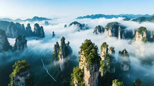 张家界武陵源自然风光全景