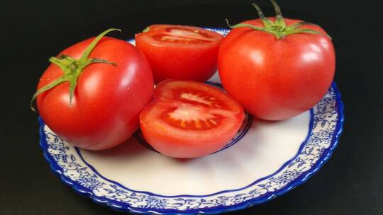 番茄西红柿美食食材4K实拍视频