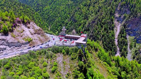 四川川西猫鼻梁四姑娘山观景台航拍