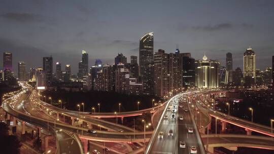 城市立交夜景视频素材模板下载