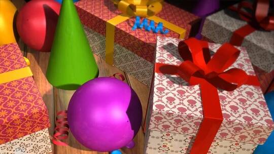 彩色礼物盒蛋糕庆祝生日祝福视频开场AE模板