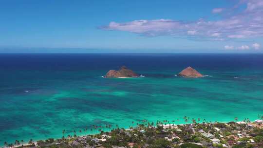 4k航拍夏威夷欧胡岛lanikai海滩