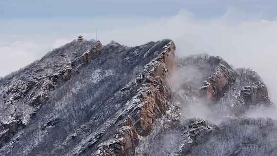 高山雪后云海航拍