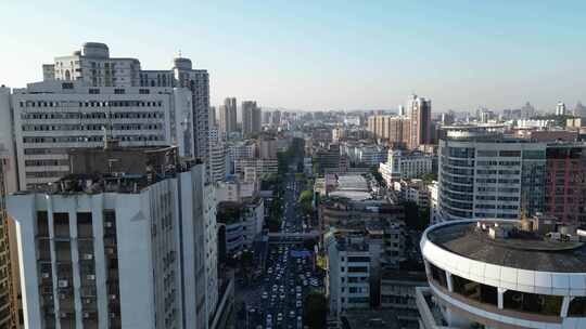 航拍广东江门胜利路五邑城商业中心