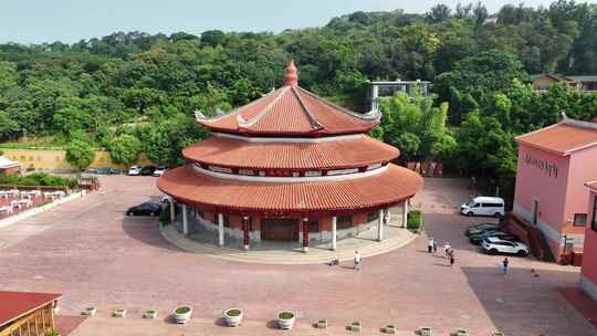 福建泉州少林寺演武厅航拍