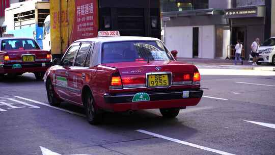 香港街头出租车的士视频素材模板下载