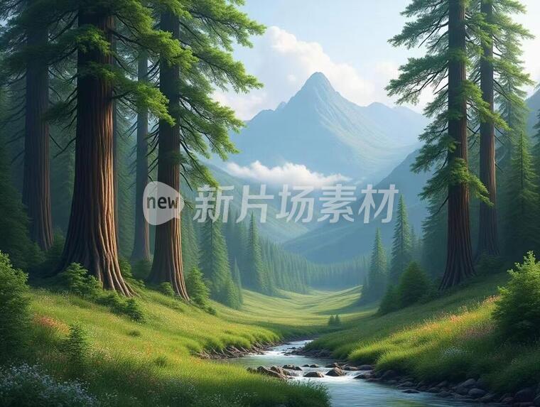 一张有山有水有树的风景图