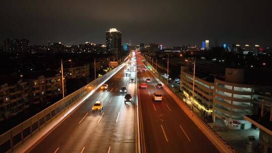 莲花路沪闵高架路夜景