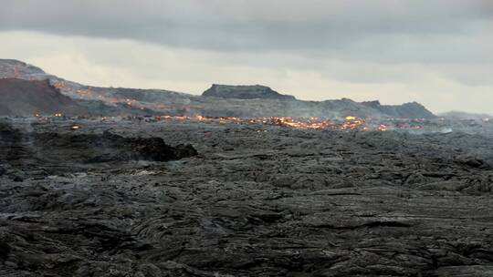 航拍活火山 岩浆喷发