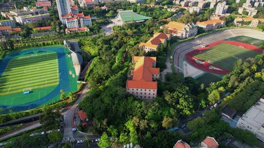 厦门航拍厦门大学建筑风光