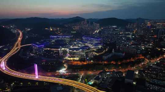 繁华夜景 城市夜景 城市夜景航拍