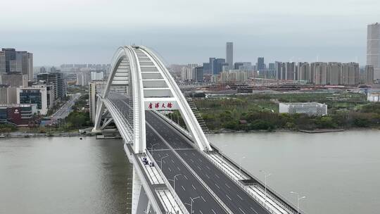 上海卢浦大桥无车空城0050视频素材模板下载