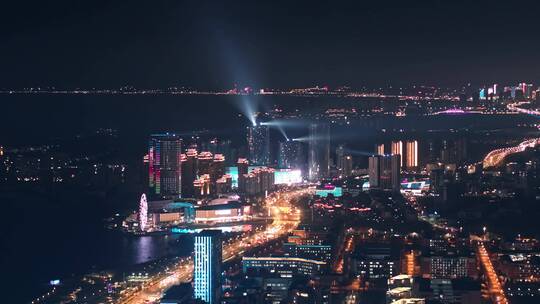 青岛西海岸新区夜景视频素材模板下载