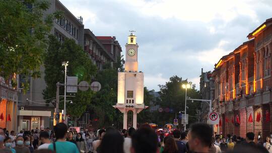 泉州西街步行街人行街道小吃街拥挤人群游客