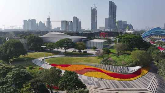 深圳南山前海自贸区桂湾建筑群航拍鸟瞰全景