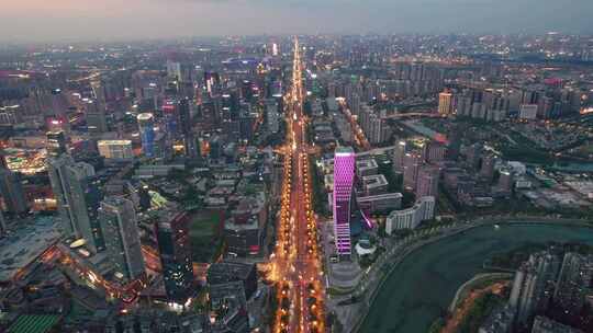 成都高新区欧洲中心天府软件园夜景航拍