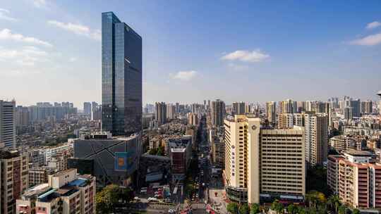 中国广州富力海珠城和江南西商圈延时摄影