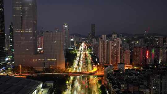 深圳福田夜景航拍