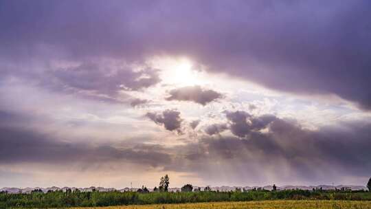 耶稣光 天空云彩 彩霞  光芒万丈 天空延时