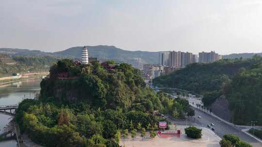 四川达州龙爪塔朝阳寺航拍