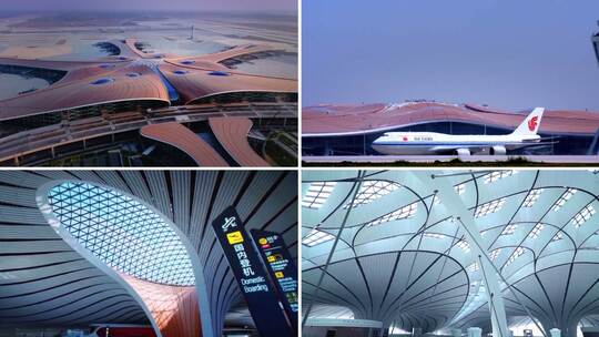 北京大兴国际机场实拍和三维