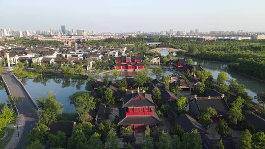 上海广富林公园4K航拍原素材