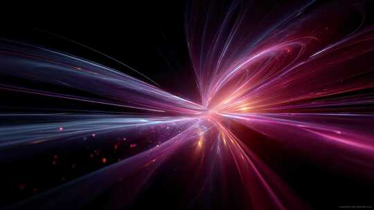 绚丽光线汇聚一点科技未来感