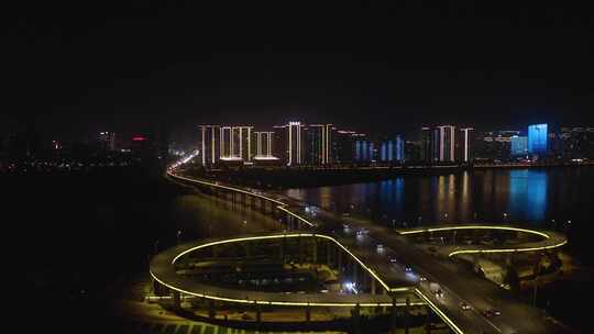 4K 温州三桥瓯北江滨路航拍视频素材模板下载