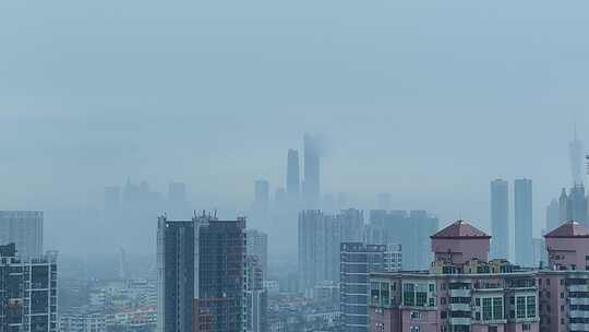 【8K】浓雾中的都市/城市清晨/雨过天晴