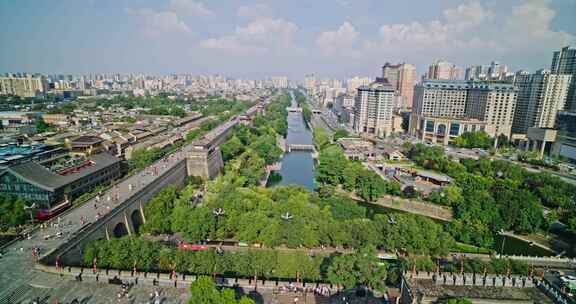 西安城市城墙永宁门日景